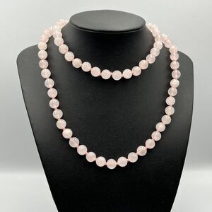 Hand knotted 8mm rose quartz Necklace